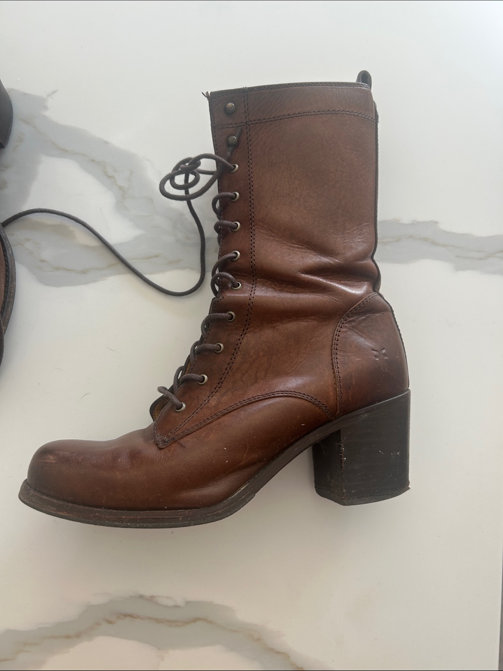 Frye Women’s Brown Lace-Up Leather Ankle Boots — image 3 of 8